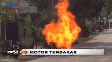Sebuah Motor Pengangkut Tabung Gas di Jaktim Hangus Terbakar
