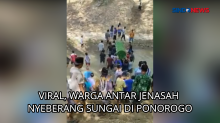 Viral, Video Warga Antar Jenazah Seberangi Sungai di Ponorogo
