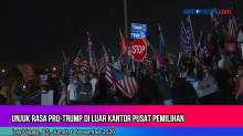 Unjuk Rasa Pro-Donald Trump Berlangsung di Luar Pusat Pemilihan