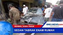 Diduga Sopir Mengantuk, Mobil Sedan Tabrak Rumah di Jawa Timur