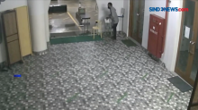 Pencuri Kotak Amal Masjid di Hotel Terekam CCTV