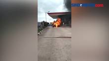 Satu Unit Mobil Angkutan Umum Terbakar di SPBU, 1 Tewas