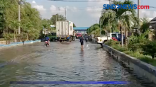 Banjir Rob Terjang Wilayah Muara Baru, Warga Mengeluh Kesulitan Akses Keluar Masuk.
