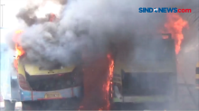 2 Bus Ludes Terbakar saat Proses Pengelasan