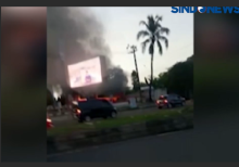 Sebuah Gardu Wifi di Halaman Kantor Telkom Makassar Terbakar