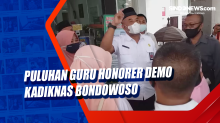 Puluhan Guru Honorer Demo Kadiknas Bondowoso
