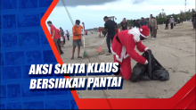 Aksi Santa Klaus Bersihkan Pantai
