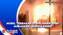 Mobil Terbakar di Halaman SPBU Makassar, Warga Panik