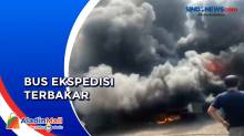 Detik-Detik Bus Ekspedisi Terbakar di Cakung Akibat Korleting Listrik