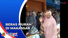 Ratusan Warga Rela Antre Demi Beli Beras Murah di Makassar