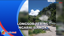 Detik-Detik Longsor Tebing Ngarai Sianok Pascagempa di Bukittinggi