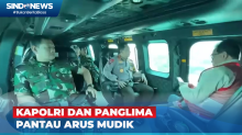 Naik Heli, Kapolri dan Panglima TNI Tinjau Arus Mudik di Tol Jakarta-Merak hingga Pelabuhan Bakauheni