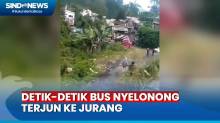 Beginilah Detik-Detik Bus Nyelonong Terjun ke Jurang di Guci Tegal