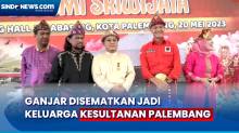 Momen Ganjar Pranowo Diberi Tanjak Melayu jadi Keluarga Kesultanan Palembang