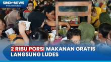 HUT Surabaya, Ribuan Warga Berebut Makanan Gratis di Taman Surya