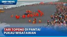 500 Penari Topeng Menari di Pantai Watu Pecak Lumajang, Pukau Wisatawan