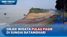 Air Sungai Batang Hari Surut, Pulau Pasir jadi Objek Wisata Dadakan