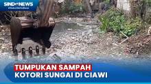 Penampakan Sungai di Ciawi Bogor Dipenuhi Sampah