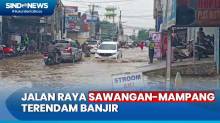 Macet Total, Jalan Raya Sawangan - Mampang Depok Banjir