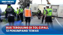 12 Penumpang Tewas Usai Bus Hilang Kendali dan Terbalik di Tol Cipali