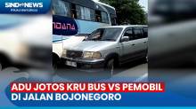 Viral! Adu Jotos Sengit Kru Bus dan Pengemudi Mobil di Tengah Kemacetan Arus Balik