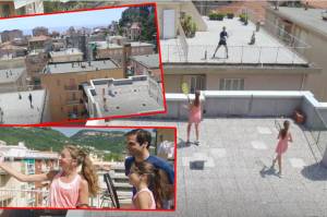 Heboh! Federer Main Tenis Bareng Anak Perempuan Italia di Rooftop