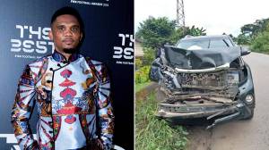 Mobilnya Ringsek, Samuel Eto’o Beruntung Selamat dari Kecelakaan