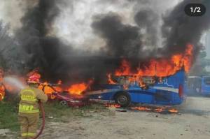Viral Bus Terbakar di Pool Gatot Subroto, Dirut Transjakarta: Bus Kami Seluruhnya Aman