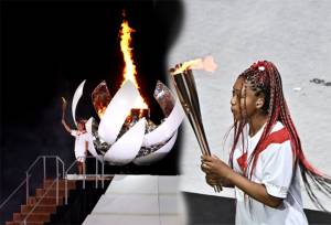 Momen Naomi Osaka Nyalakan Kaldron Olimpiade Tokyo 2020