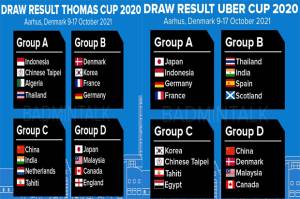 Hasil Undian Piala Thomas dan Uber 2020: Indonesia Tergabung di Grup A