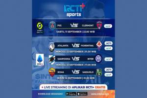 Live Streaming RCTI+, Jadwal Pertandingan Sepak Bola Akhir Pekan Ini