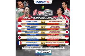 Link Live Streaming MNCTV: Saksikan Jagoan Bulu Tangkis Indonesia di Indonesia Open 2021