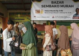 UMKM Sahabat Sandi Kembali Gelar Bazar Sembako Murah di Ciamis