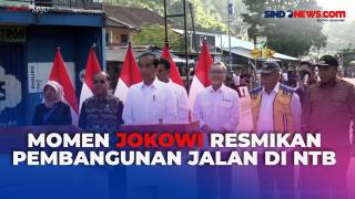 Momen Presiden Jokowi Resmikan Pembangunan Jalan di....