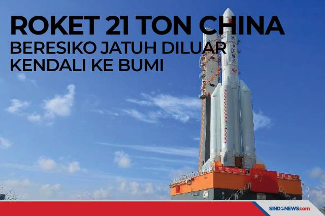 SINDOgrafis: Roket 21 Ton China Beresiko Jatuh Diluar Kendali ke Bumi