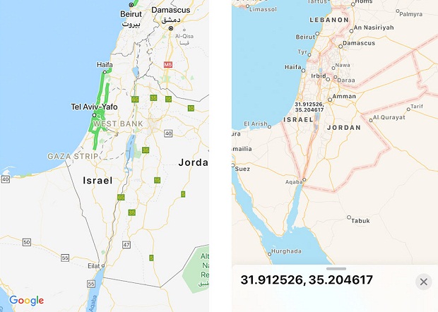 Peta palestin dan israel