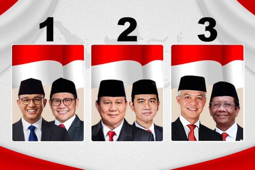 Real Count KPU 63,48% Suara Masuk: Prabowo-Gibran 57,43%, Anies-Muhaimin 24,7%, Ganjar-Mahfud 17,87%