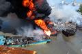 15 Kapal Nelayan Terbakar di Pelabuhan Tegal