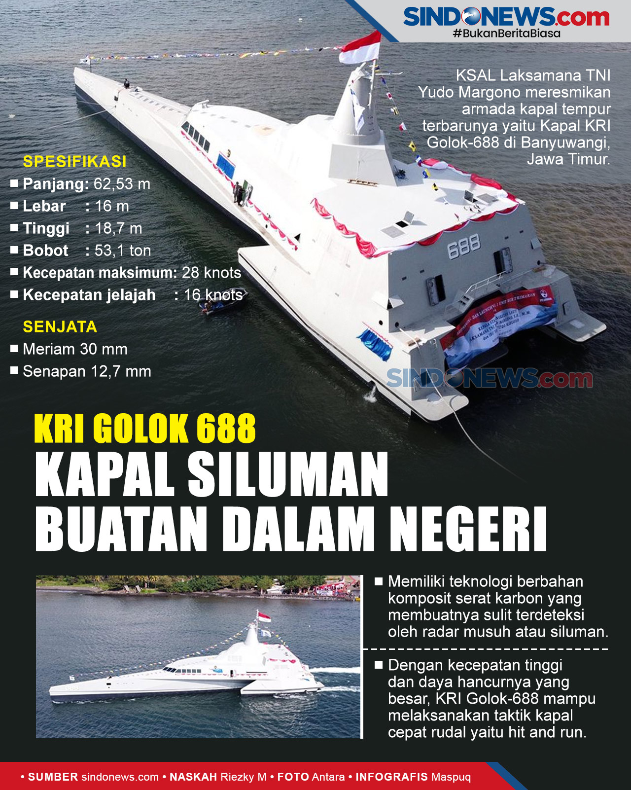 SINDOgrafis: Armada Kapal Tempur KRI Golok 688 Resmi Perkuat TNI AL