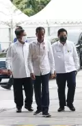 Jokowi Saksikan Kerja sama Erick Thohir dan Prabowo