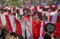 Sambut HUT RI ke-77, 3.400 Siswa Gelar Aksi Mencuci Bendera Merah Putih Massal