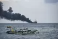 Kapal Tanker MT Christian Terbakar di Ampenan