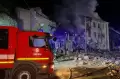 Drone Rusia Hancurkan Asrama Kampus Ukraina, Api Membumbung Atap Hancur