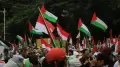 Aksi Bela Palestina di depan Kedubes Amerika Serikat