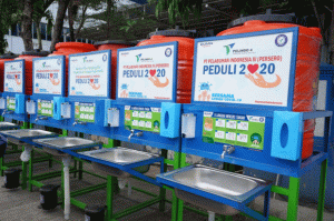 SP Pelindo IV Sumbang Belasan Wastafel Portabel di Makassar
