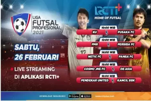 Live Streaming RCTI+, Jadwal Liga Futsal Profesional 2021 Pekan Ke-8, Sabtu-Minggu