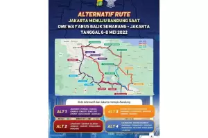 Catat, 4 Rute Alternatif Jakarta-Bandung Saat One Way Arus Balik 6-8 Mei