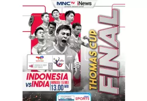 Indonesia vs India di Final Thomas Cup 2022 Saksikan Siang Ini Live di MNCTV dan iNews