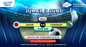 Link Live Streaming RCTI Plus, Jumat (3/6/2022): Jepang vs Komoro di Toulon Cup