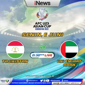 LIVE di iNews dan RCTI+! Tajikistan vs Uni Emirat Arab di Matchday 2 AFC U23 Asian Cup 2022